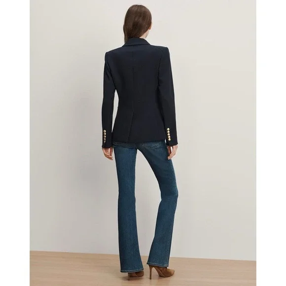 Veronica Beard Miller Dickey Jacket Navy Double Breasted Blazer Gold Button Sz 6 - Picture 3 of 11